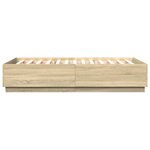 vidaXL Cadre de lit avec lumières LED chêne sonoma 150x200 cm