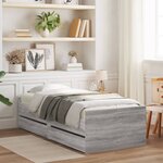 vidaXL Cadre de lit sans matelas sonoma gris 75x190 cm