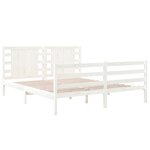 vidaXL Cadre de lit sans matelas blanc 150x200 cm bois de pin massif