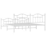 vidaXL Cadre de lit métal sans matelas et pied de lit blanc 193x203 cm