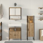 vidaXL Ensemble de meubles de salle de bain en 3 pièces chêne artisanal en bois d'ingénierie