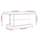 vidaXL Table basse noir 102x55 5x40 cm bois d'ingénierie