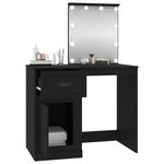 vidaXL Coiffeuse avec LED noir 90x50x132 5 cm bois d'ingénierie