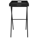 vidaXL Table à plateau pliable noir 65x40x75 cm résine tressée