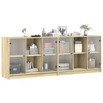 vidaXL Bibliothèque avec portes chêne sonoma 204x37x75 cm