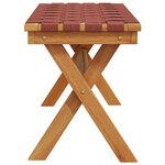 vidaXL Banc de jardin rouge bois massif d'acacia et tissu