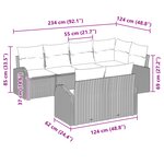 vidaXL Ensemble de canapé de jardin de 7 pièces avec coussins en poly rattan noir