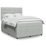vidaXL Sommier à lattes de lit et matelas Gris clair 160x200cm Velours