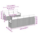 Ensemble de canapés de jardin 8 pièces vidaXL avec coussins en poly raphia noir
