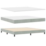 Lit Box Spring vidaXL avec Matelas & Lumière LED Gris clair 200x200 cm Velours