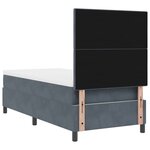 Lit Box Spring vidaXL avec Matelas & LED Gris Foncé 80x200 cm Velours