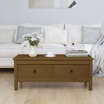 vidaXL Table basse Marron miel 100x50x40 cm Bois massif de pin