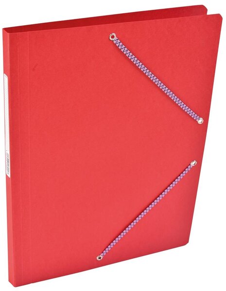 Chemise Carte Lustée simple 24 x 32 cm avec élastiques et étiquette de dos Rouge COUTAL