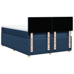 vidaXL Sommier à lattes de lit avec matelas Bleu 140x190 cm Tissu