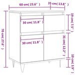 vidaXL Buffet Gris béton 60x35x70 cm Bois d'ingénierie