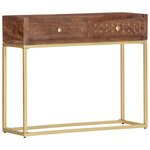 vidaXL Table console 90 x 30 x 75 cm Bois de manguier massif