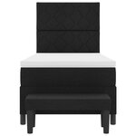 vidaXL Lit à Sommier avec Matelas et Banc Noir 100x200 cm Tissu