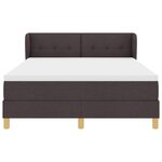 Lit Box Spring vidaXL avec matelas marron foncé 140x190 cm en tissu