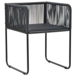vidaXL Salon de jardin 9 Pièces PVC Résine tressée Noir