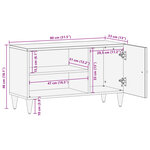 vidaXL Meuble TV 80x33x46 cm bois massif de manguier