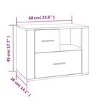 vidaXL Table de chevet Chêne fumé 60x36x45 cm Bois d'ingénierie