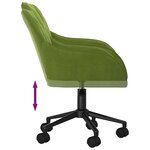 Chaise fauteuil siège pivotante de bureau informatique étude clair velours vert 02_0024184