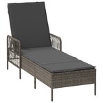 vidaXL Transat Gris et gris foncé Rattan PE 157 x 55 x 92 cm Transat