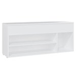 vidaXL Banc à chaussures Blanc 105x30x45 cm Bois d'ingénierie