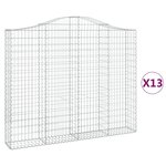 vidaXL Paniers à gabions arqués 13 Pièces 200x30x160/180 cm Fer galvanisé