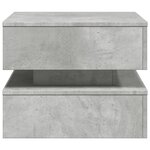 vidaXL Table basse avec lumières LED gris béton 50x50x40 cm