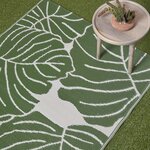 Tapis extérieur terrasse réversible - Tapis de jardin imperméable et résistant UV - Ada - Vert - 120x180 cm - HOMESCAPES