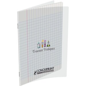 Cahier pages Seyès 90g + pages unies 90g travaux pratiques piqure Couvertures polypropylène incolore