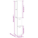 vidaXL Armoire de bain chêne marron 25x26 5x170 cm bois d'ingénierie
