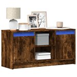 vidaXL Meuble TV avec LED chêne fumé 100x34x50 cm bois d'ingénierie