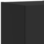 vidaXL Meuble TV muraux 3 Pièces avec lumières LED noir