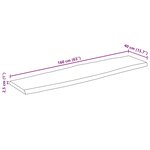 vidaXL Dessus de table 160x40x2 5 cm bord vivant bois massif manguier
