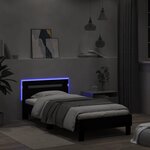 vidaXL Cadre de lit avec tête de lit et lumières LED noir 100x200 cm