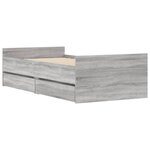 vidaXL Cadre de lit avec tiroirs sans matelas sonoma gris 90x190 cm