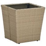vidaXL Ensemble de bistro avec coussins 3 Pièces beige rotin et verre