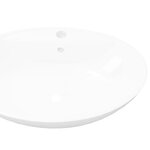 vidaXL Lavabo ovale en céramique avec trou de robinet