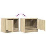 vidaXL Table de chevet murale avec lumières LED chêne sonoma