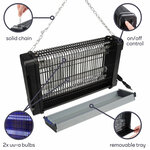 Perel Destructeur d'insectes  électrique  LED UV  grille 2800 V  bac collecteur amovible  80 m²  noir