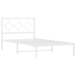 vidaXL Cadre de lit métal avec tête de lit blanc 100x200 cm