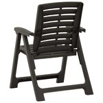 vidaXL Chaises de jardin lot de 2 Plastique Anthracite