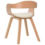 vidaXL Chaises à manger lot de 2 crème similicuir et bois courbé