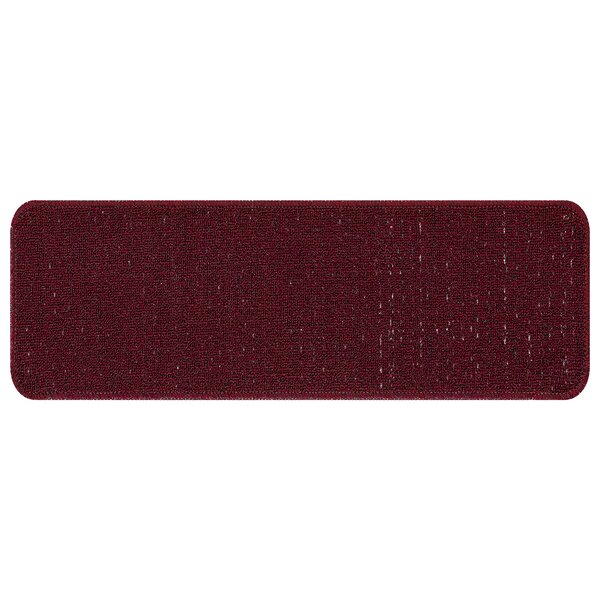 Tapis d'escalier vidaXL avec dos en latex Bordeaux 25x60 cm