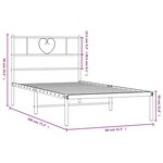 vidaXL Cadre de lit métal avec tête de lit blanc 75x190 cm