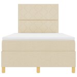 vidaXL Lit Boxspring avec Matelas Crème 120x200 cm Tissu