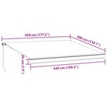 vidaXL Auvent manuel rétractable marron 450x300 cm