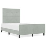 Cadre de lit en velours gris clair vidaXL 120x200 cm